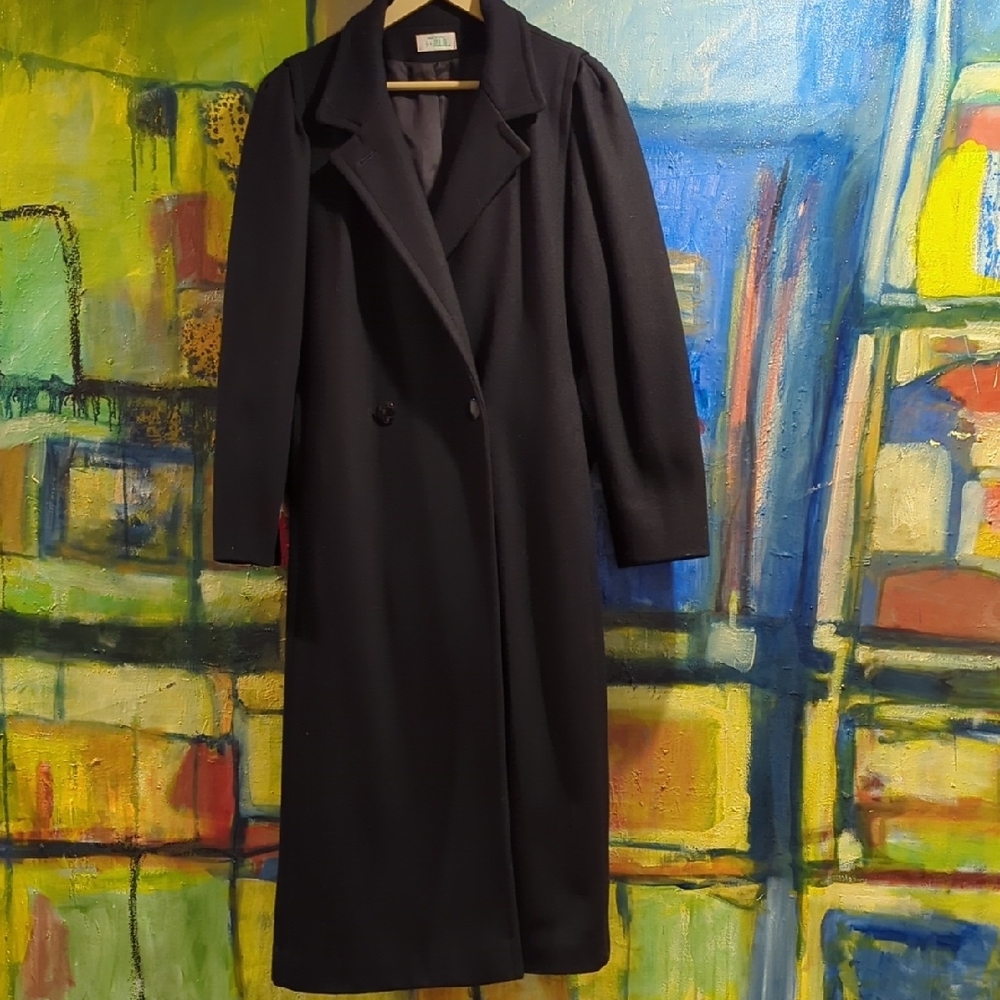 Vintage Jill jr Elegant Black Women's Wool Coat